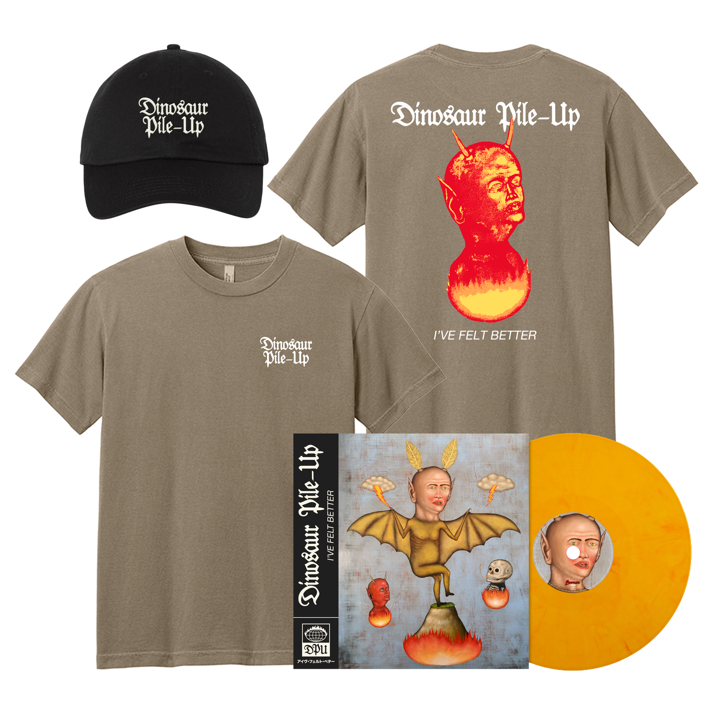 I've Felt Better LP, T-shirt (Brown) + Hat Bundle
